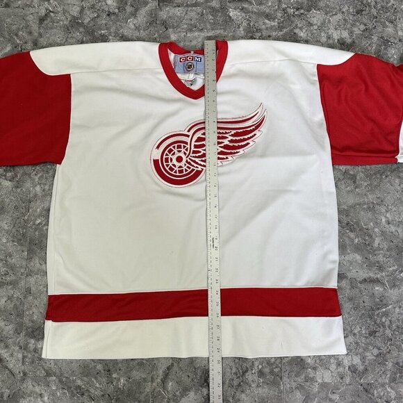 Vintage Detroit Red Wings NHL CCM Maska Hockey Jersey Size XXL White Red - Picture 7 of 7